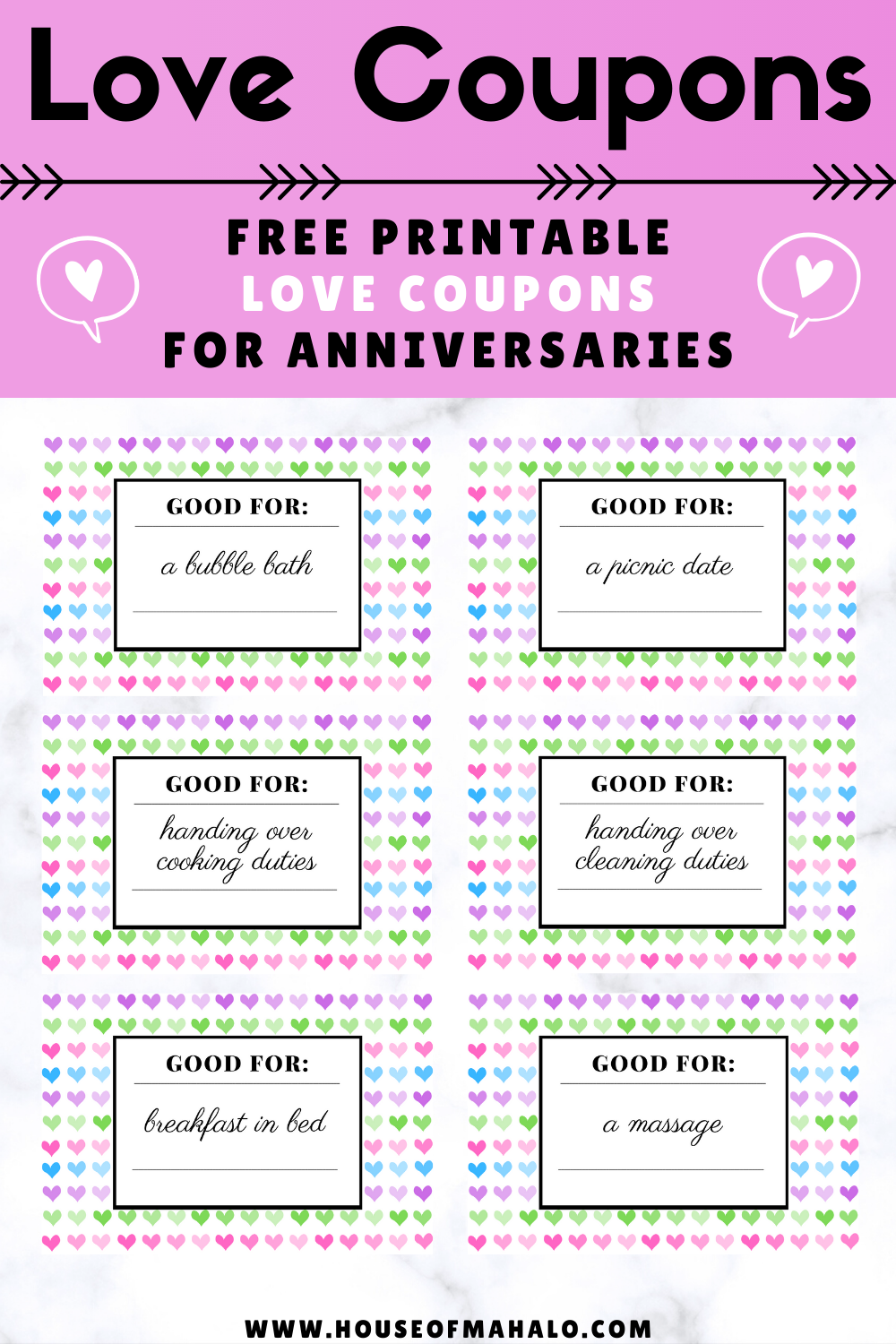 Printable Romantic Love Coupons INSTANT DOWNLOAD, Valentines Day