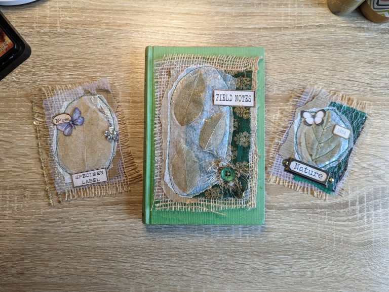 Faux Leaf Fabric Embellishment Journal Covers