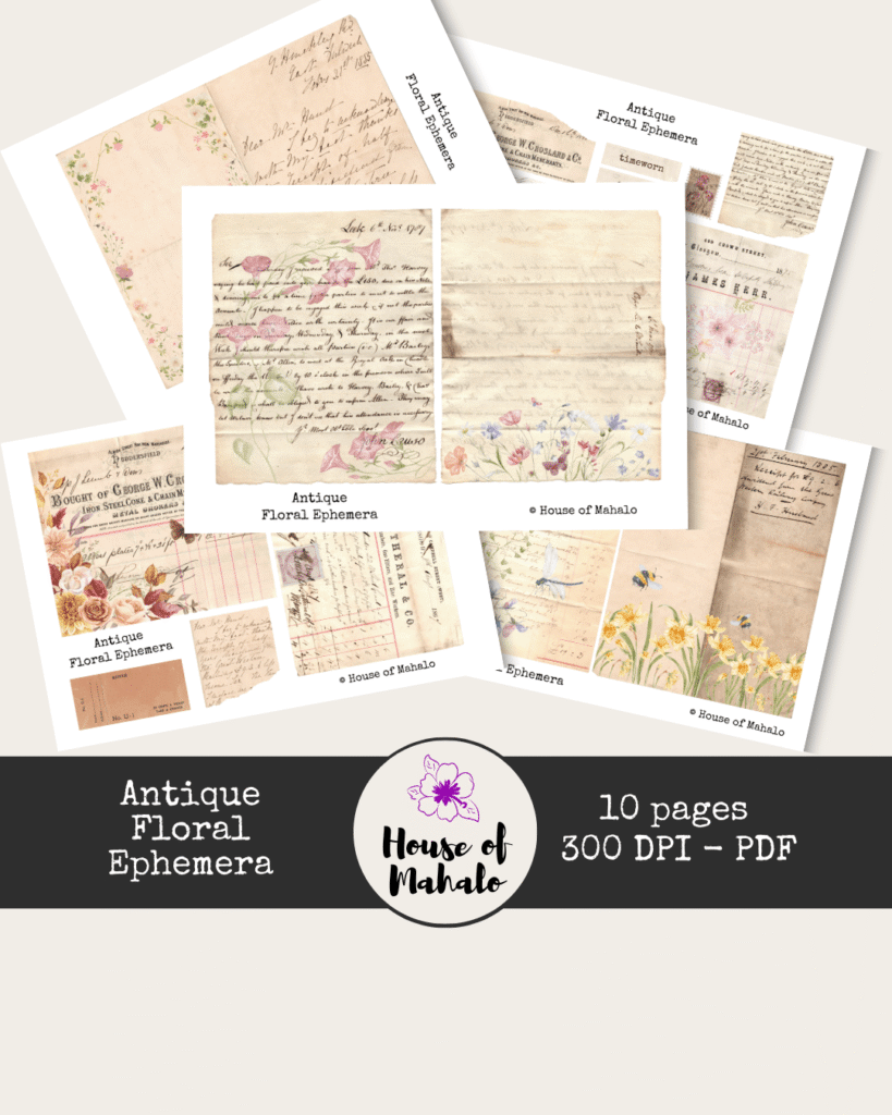 Printable Antique Floral Invoices