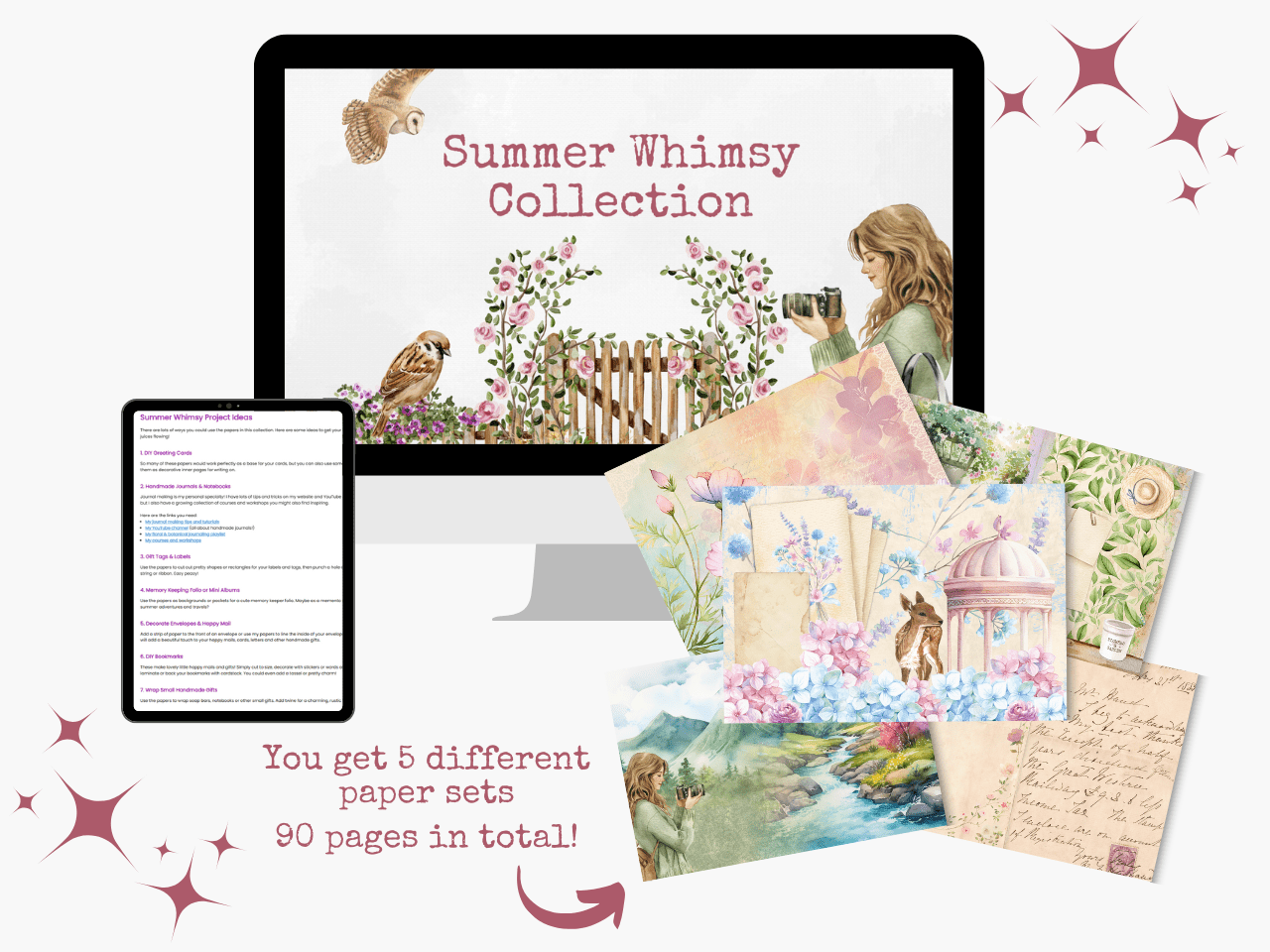 Summer Whimsy Printable Paper Collection from House of Mahalo
