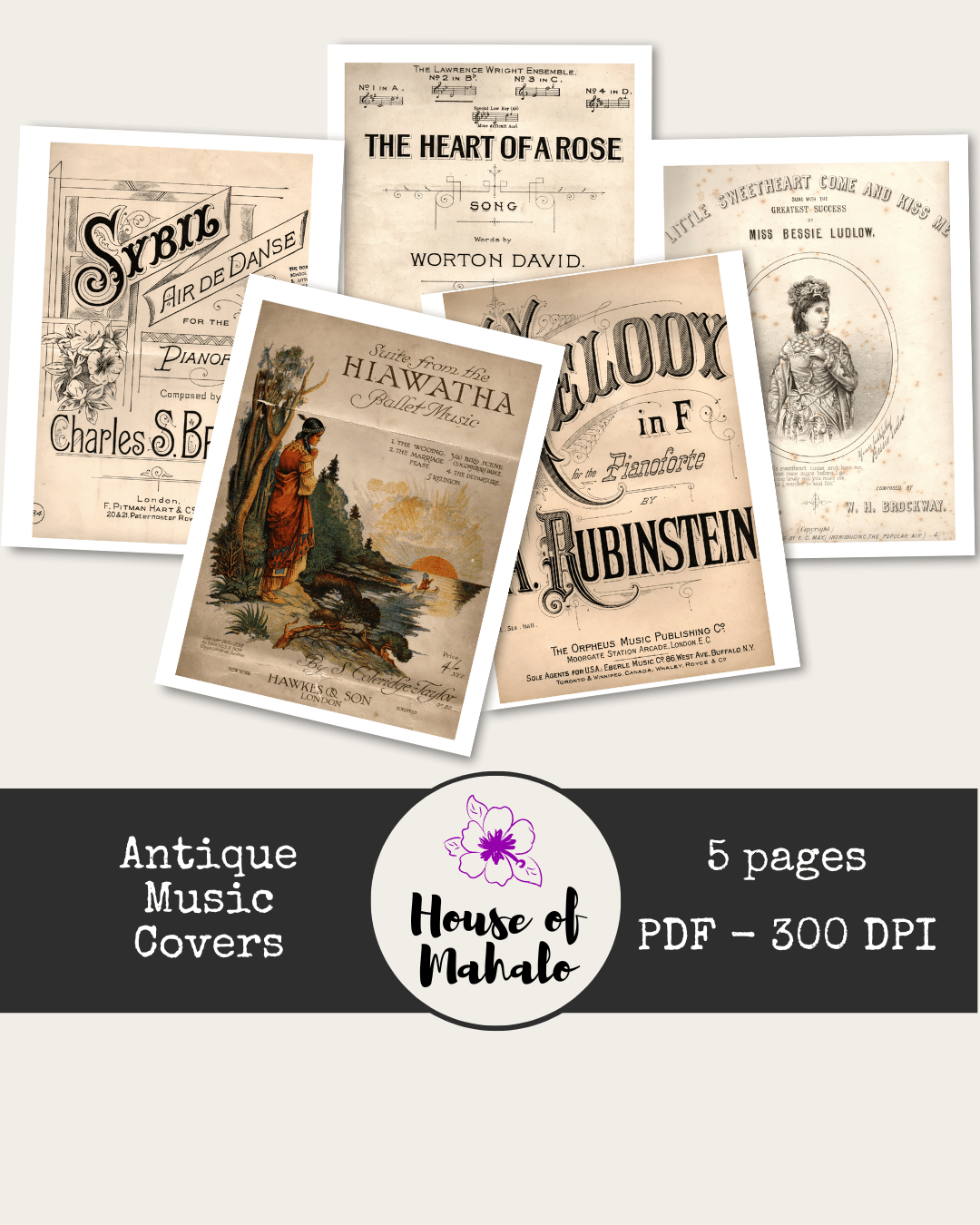 Antique Music Covers from House of Mahalo