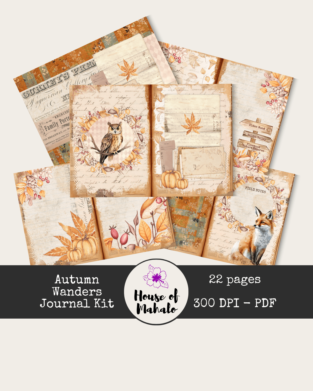 Autumn Wanders Journal Kit from House of Mahalo