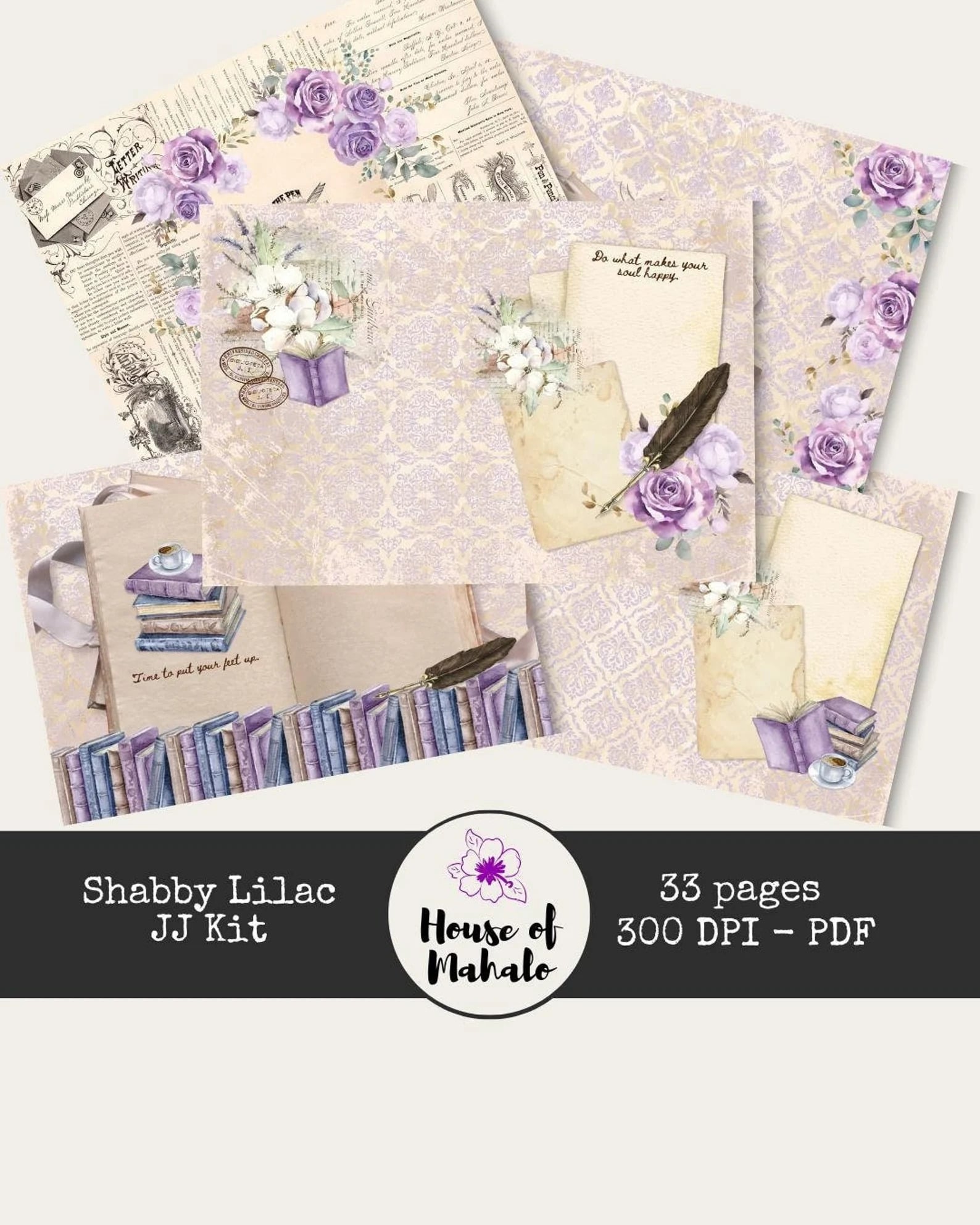 Shabby Lilac Journal Kit from House of Mahalo