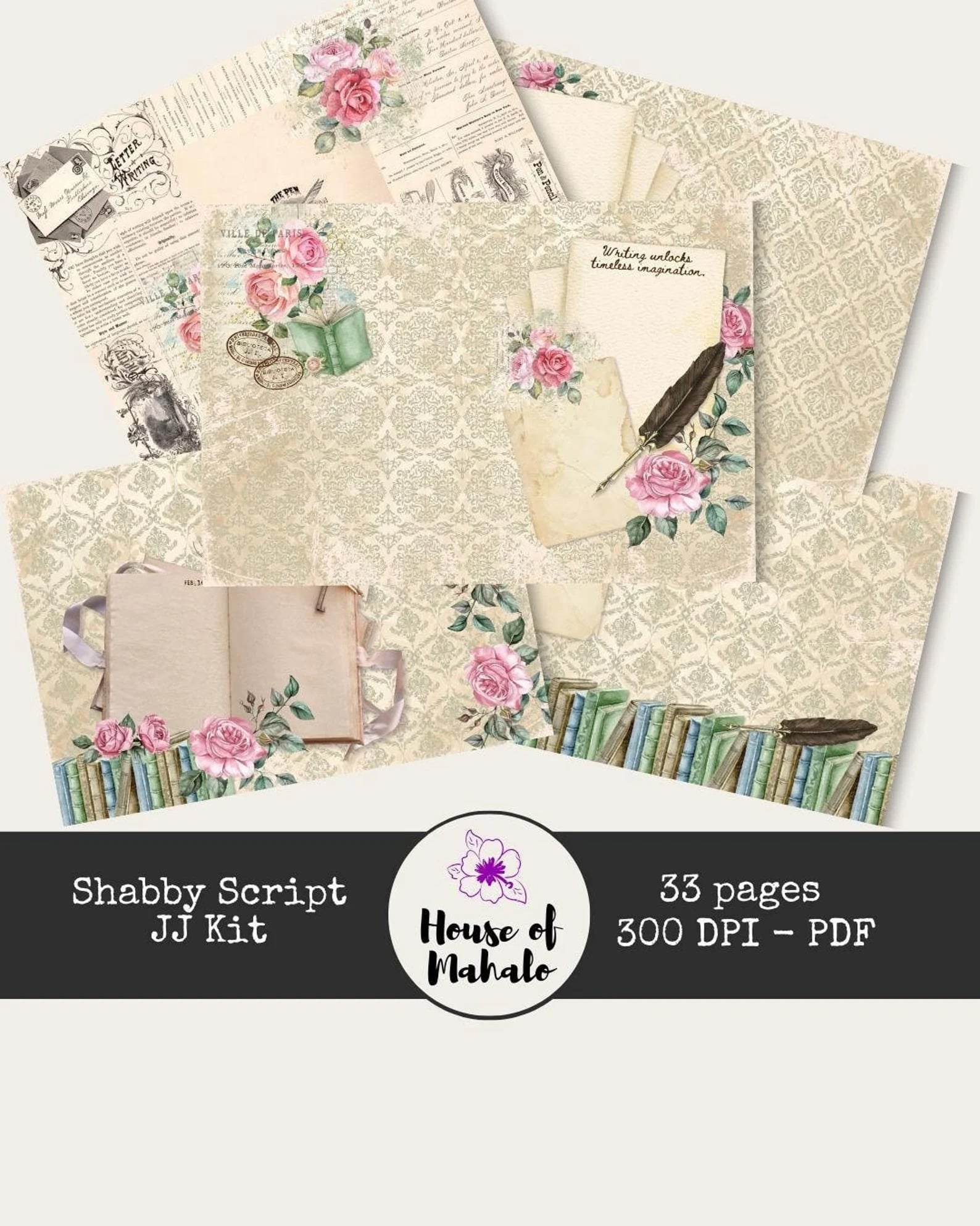 Shabby Script Journal Kit from House of Mahalo